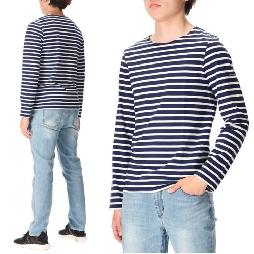 [세인트제임스] 밍콰이어 모던 9858 FA 남녀공용 스트라이프 티셔츠